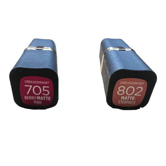 Bundle of 2 L'Oreal Colour Rich Lipsticks Berry Matte Pink 705 & Matte-sterpeice - Picture 2 of 6